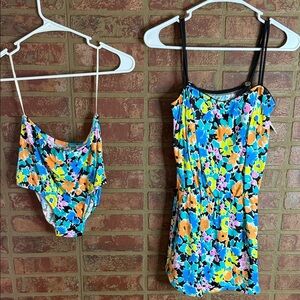 SeaWaves Floral Swimsuit dress with bottoms